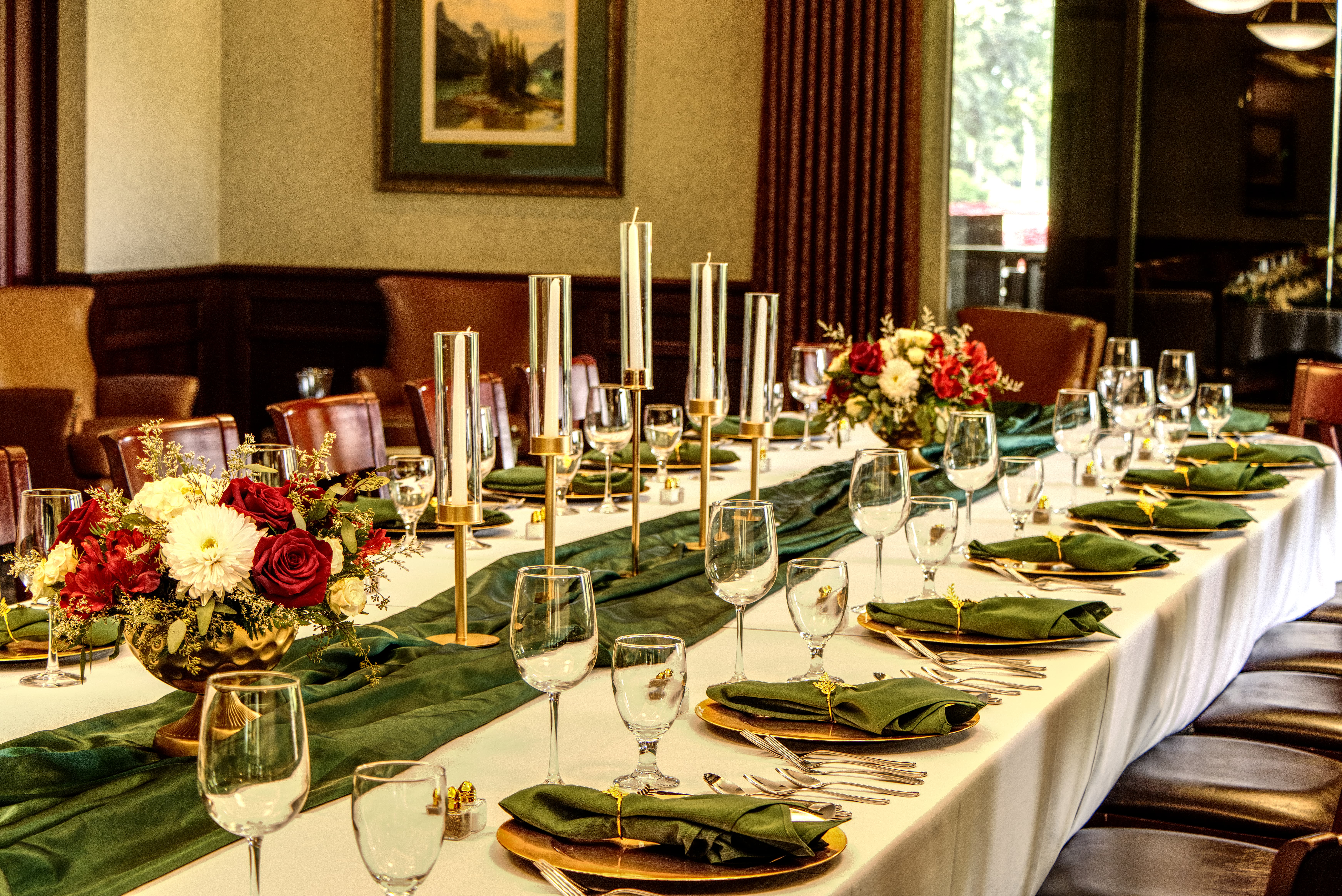 Fireside table setting